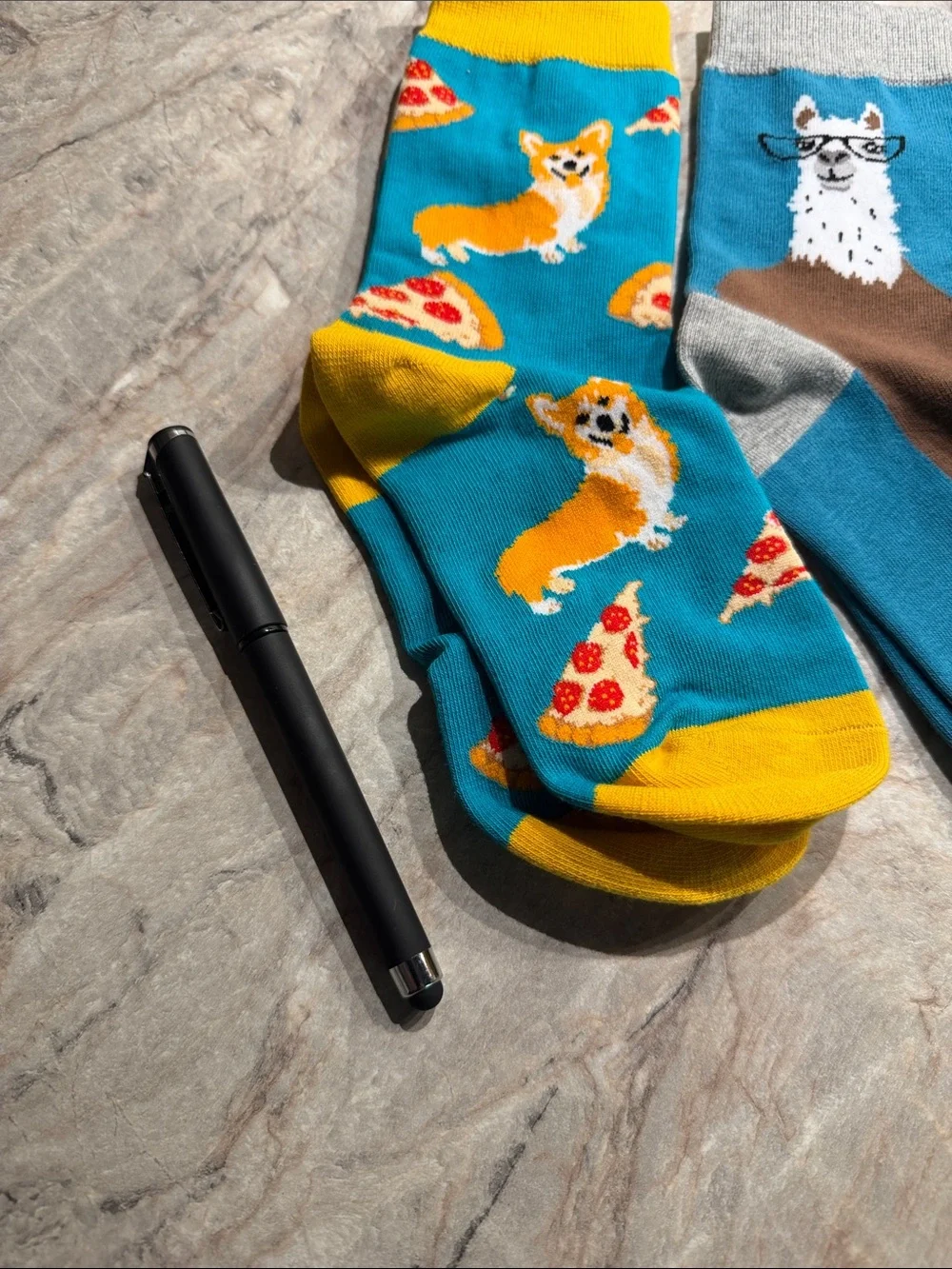 Kids Fun Pattern Crew Socks - Blue & Teal Animal Mix
